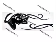 Наклейка Стикер на боковое стекло Девушка 50х50см черная 2шт|Код 47831