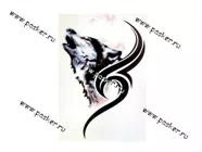 Наклейка Волк-tatoo 12х17,5см [упаковка 10 шт.]|Код 47899