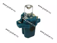 Лампа светодиод 12V1.2W BAX10D ДиаЛуч 1LED синяя с патроном|Код 49604