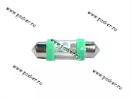 Лампа светодиод 12V5W SV8.5-8 ДиаЛуч 3LED зеленая [упаковка 4 шт.]|Код 49618