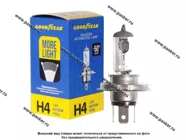 Лампа галоген 12V H4 60/55W P43t Goodyear More Light GY014124 +50%|Код 55178