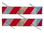 Наклейка Светоотражающая полоса 10х50см серебро 2шт|Код 56406