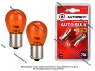 Лампа 12V21W BA15s AUTOPROFI 2шт AP-PY21W-B оранжевая|Код 58662