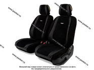 Накидки на сиденье AUTOBJOGRAPHY AUT-600 BK/D.GY алькантара эко-кожа черный/серый|Код 58984