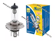 Лампа галоген 12V H4 60/55W P43t KRAFT +30% яркости 700077|Код 59072