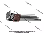 Ключи торцевые Г-образные T-TORX 9 предметов Т10-T50 с центрированным штифтом удлиненные Thorvik TT|Код 60713