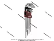 Ключи торцевые Г-образные TORX 9 предметов Т10-T50 удлиненные Thorvik TKL9S|Код 60716