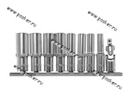 Головки торцевые 1/4  9 предметов 6-13 высокие KRAFT 700315|Код 63105