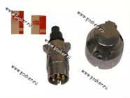 Разъем прицепа вилка+розетка 12В металл 7контактов|Код 63206