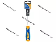 Отвертка шлицевая 3* 75 противоскользящая рукоятка KRAFT 700409|Код 63738