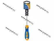 Отвертка шлицевая 5*100 противоскользящая рукоятка KRAFT 700411|Код 63739