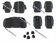 Чехлы Renault Sandero c 2010г жаккард/кожзам задняя спинка раздельная|Код 64120