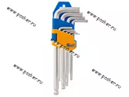 Ключи шестигранные с шаром удлиненные 9 предметов KRAFT 700562|Код 6452