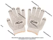 Перчатки х/б с ПВХ точка LECAR белые 10 класс 4 нити 5 пар|Код 71275