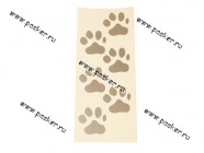 Наклейка Лапы вырезная 9,5х22см серебро [упаковка 10 шт.]|Код 10880