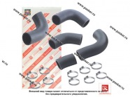 Патрубки радиатора Газель дв ЗМЗ-406 5шт +10 хомутов ROSTECO|Код 17895