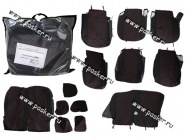 Чехлы LADA Largus до 2021г 5 мест жаккард/кожзам задняя спинка раздельная|Код 18596