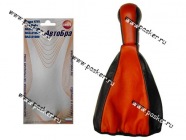 Ручка КПП 2108-099 Сфера кожзам+чехол АвтоБра красная|Код 20519