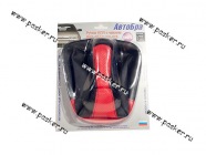 Ручка КПП 2110-12 Сфера кожзам+чехол АвтоБра красная|Код 20538