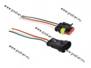 Колодка соединительная 3 контактная 1,5мм герметичная с проводом|Код 21513