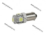 Лампа светодиод 24V4W BA9s Nord YADA 5SMD белая [упаковка 10 шт.]|Код 23636