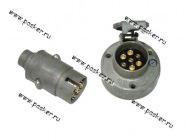 Разъем прицепа вилка+розетка металл 7 контактов|Код 2395