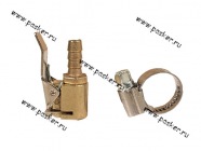 Наконечник насоса быстросъемный тип-Евро с латунным клапаном 6мм 1-10бар + хомут ANDYCAR|Код 29342