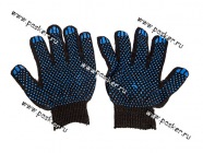 Перчатки х/б с ПВХ точка черные 10 класс [упаковка 10 пар.]|Код 30811