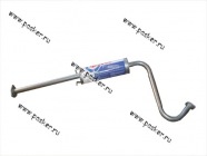 Резонатор Chevrolet Lanos ФОБОС сталь DX52/53 алюмокремнивое покрытием AS120 без катализатора 325500|Код 3255