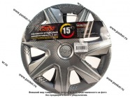 Колпаки R-15 Джой Silver карбон 2шт Garde GK1537|Код 33510