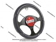 Оплетка на руль AUTOPROFI SP-5022 BK/BK.WOOD (M) черная|Код 40945