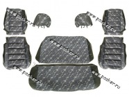 Чехлы Renault Logan до 2013г жаккард/кожзам задняя спинка целая|Код 42470