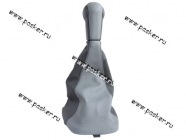 Ручка КПП 2110-12 Сфера кожзам+чехол АвтоБра серая|Код 42585