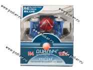 Лампа галоген 12V H4 60/55W P43t ДиаЛуч Blue 2шт|Код 43902