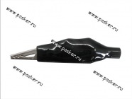 Клемма-зажим крокодил L- 28мм АВТОЭЛЕКТРОНИКА черная полностью изолированная|Код 44217