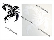 Наклейка Скорпион вырезная 10х10см белая|Код 47868