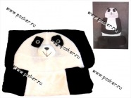 Накидка на сиденье меховая Панда искусственная шерсть|Код 48571