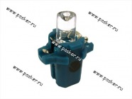 Лампа светодиод 12V1.2W BAX10D ДиаЛуч 1LED синяя с патроном|Код 49604