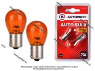 Лампа 12V21W BA15s AUTOPROFI 2шт AP-PY21W-B оранжевая|Код 58662