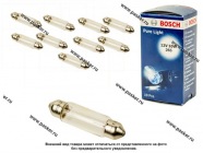 Лампа 12V10W SV8.5-8 41мм BOSCH 210 [упаковка 10 шт.]|Код 60773
