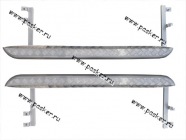 Порог-подножка дополнительный 2123 Chevrolet Niva труба с алюминиевым листом|Код 61872