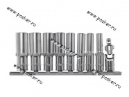 Головки торцевые 1/4  9 предметов 6-13 высокие KRAFT 700315|Код 63105