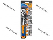 Головки торцевые 1/2 12 предметов с трещоткой KRAFT 700318|Код 63108