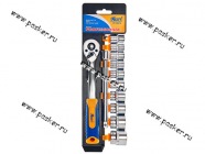 Головки торцевые 3/8 12 предметов с трещоткой KRAFT 700319|Код 63109