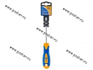 Отвертка шлицевая 5* 38 противоскользящая рукоятка KRAFT 700416|Код 63741