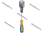 Отвертка шлицевая 5*100 усиленная противоскользящая рукоятка KRAFT 700431|Код 63742