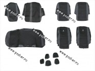 Чехлы Renault Sandero c 2010г жаккард/кожзам задняя спинка раздельная|Код 64120