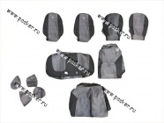 Чехлы Chevrolet Aveo с 2011г жаккард/кожзам задняя спинка раздельная|Код 64126