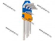 Ключи шестигранные с шаром удлиненные 9 предметов KRAFT 700562|Код 6452