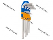 Ключи шестигранные с шаром  9 предметов короткие KRAFT 700564|Код 6456